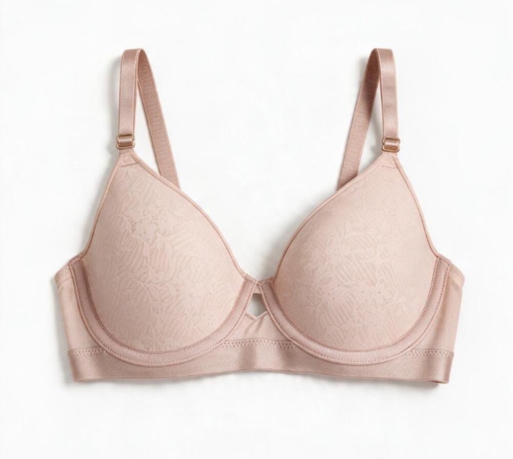 NEW Soma 32B Lightly Lined Floral Lace Bra Perfect Coverage Hush Nude Comfort